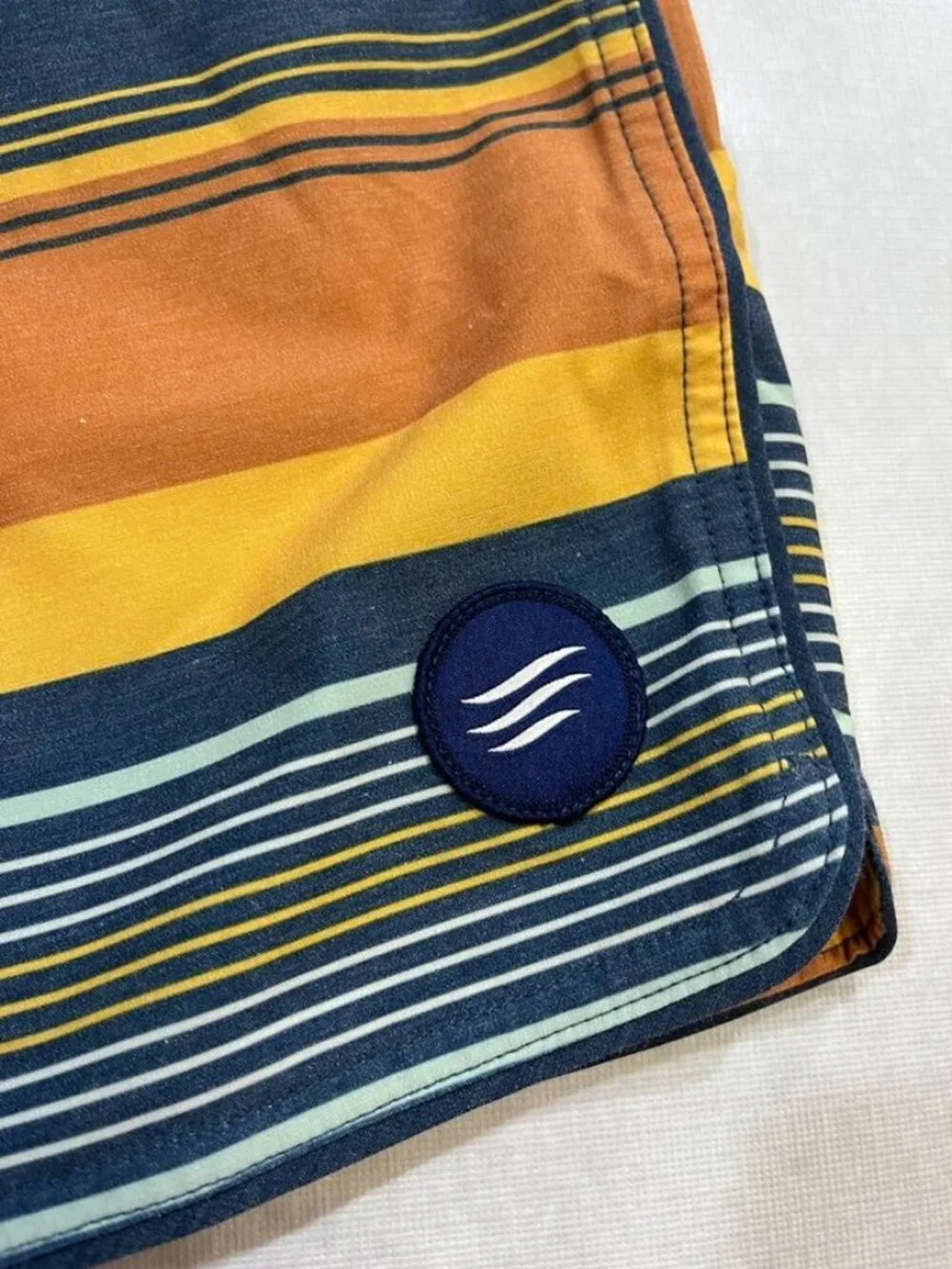 Impact Collection Board Shorts Striped Swim Trunks 34 Blue